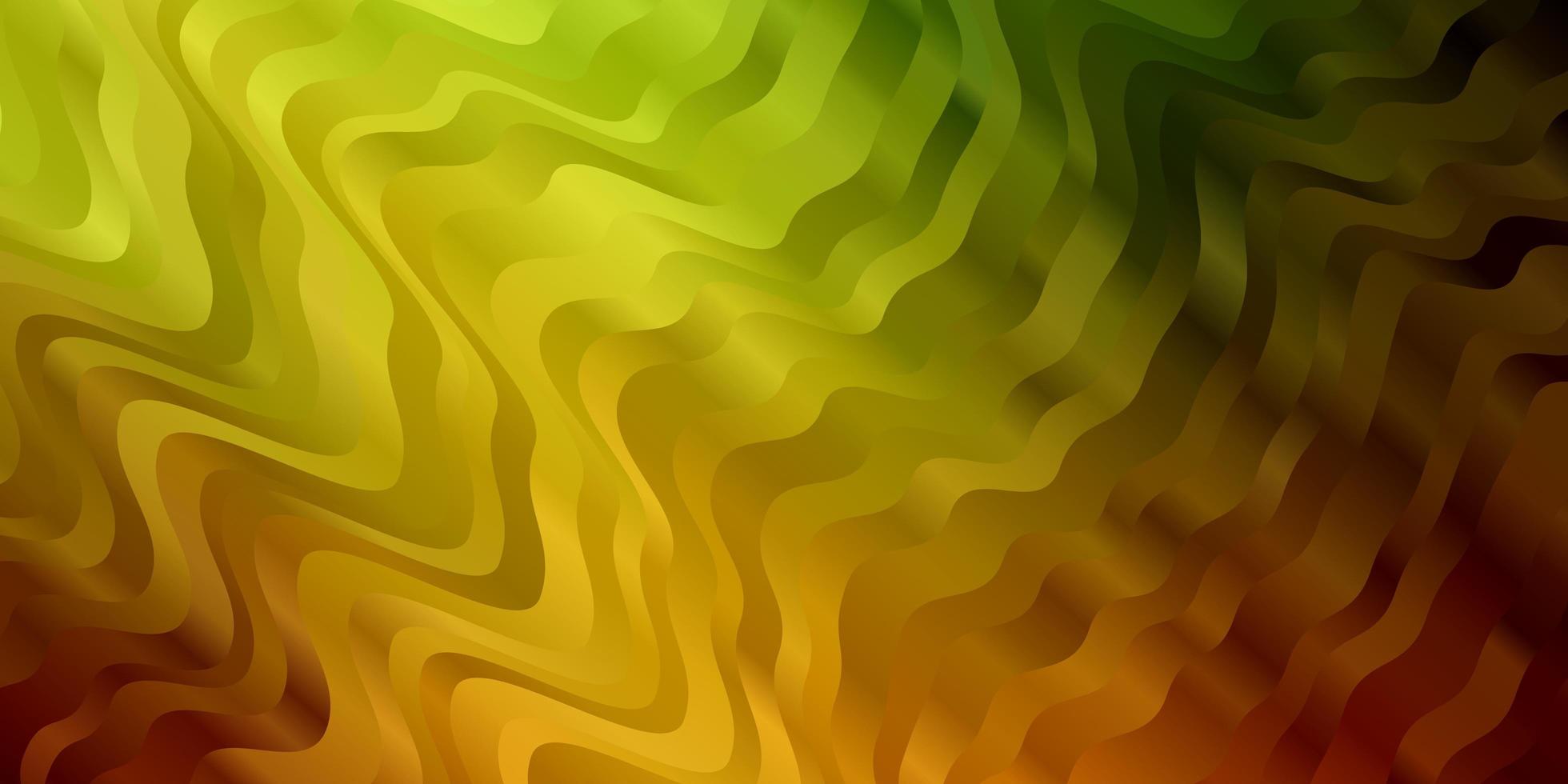 textura de vector verde claro, amarillo con líneas torcidas. Ilustración abstracta con líneas de degradado bandy. diseño inteligente para tus promociones.