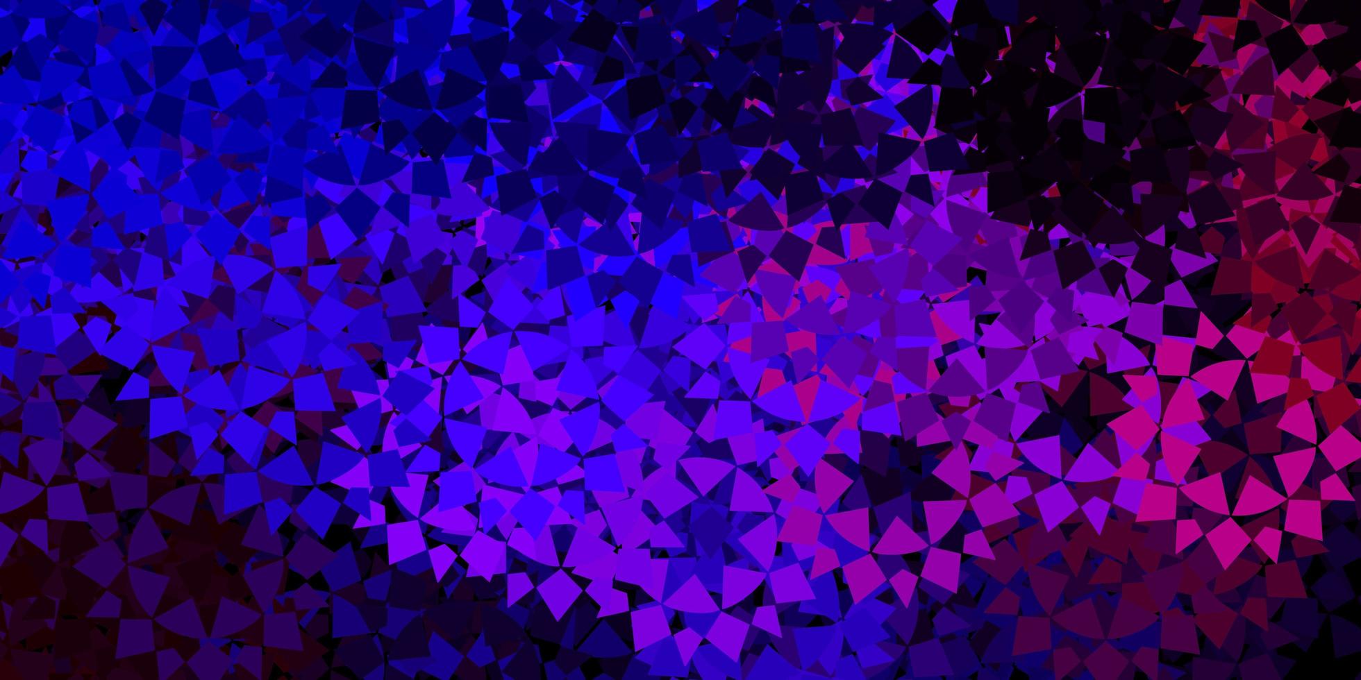Dark blue, red vector texture with random triangles.