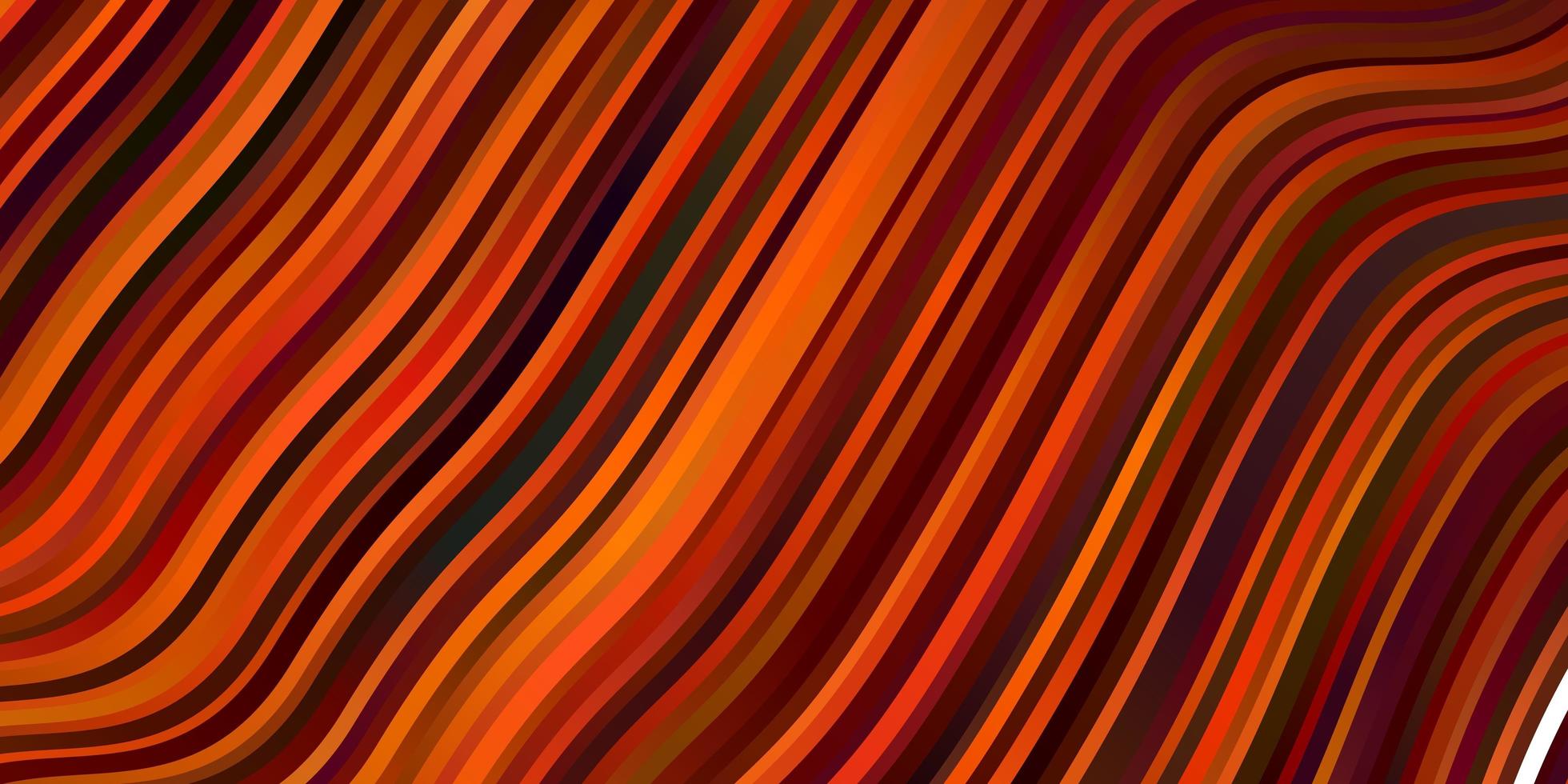 Dark Orange vector texture with circular arc. Abstract illustration with bandy gradient lines. Best design for your posters, banners.