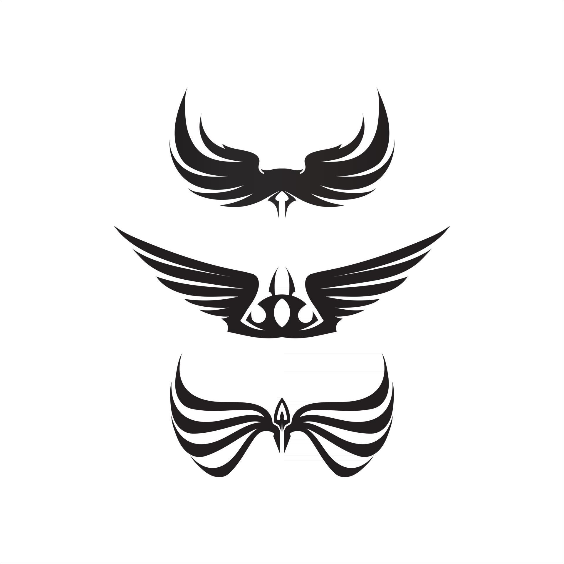 Black wing falcon and eagle logo symbol for a professional designer ...