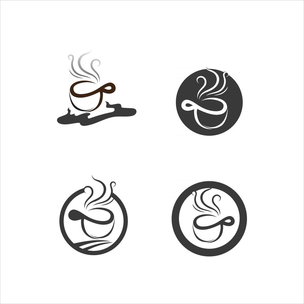 taza de café plantilla de logotipo icono de taza bebida caliente conjunto de café vector