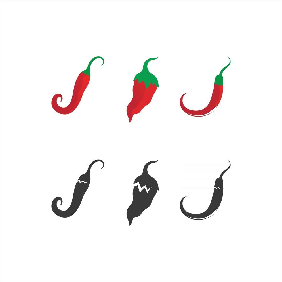 Ilustración de vector de icono de chile natural candente para conjunto de iconos de vegetales