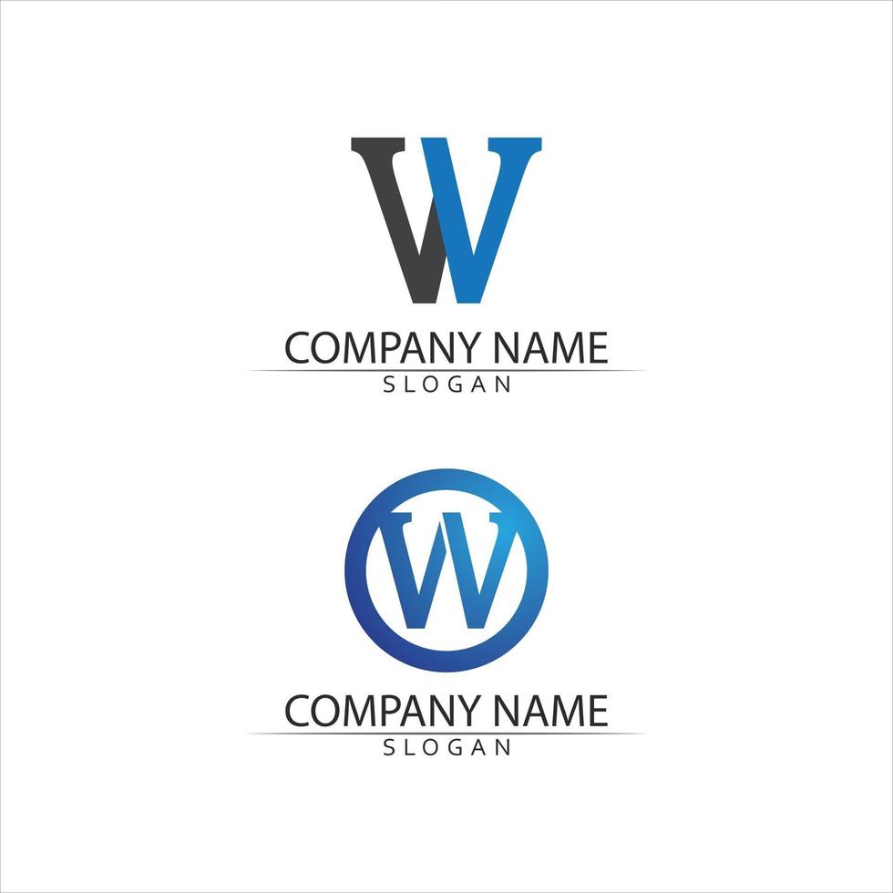 W Letter Logo Template and font logo design for business and corporate identity vector