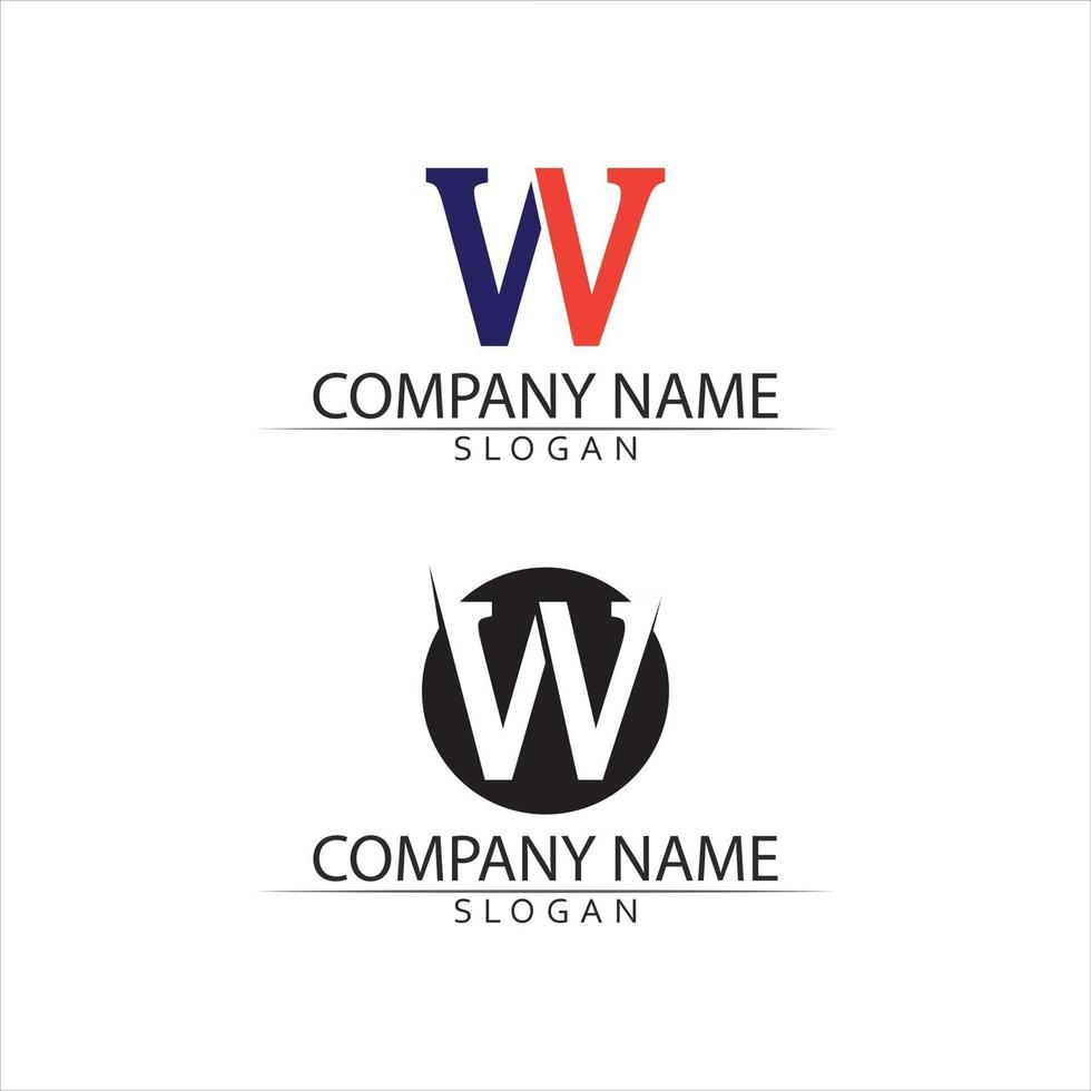 W Letter Logo Template and font logo design for business and corporate identity vector