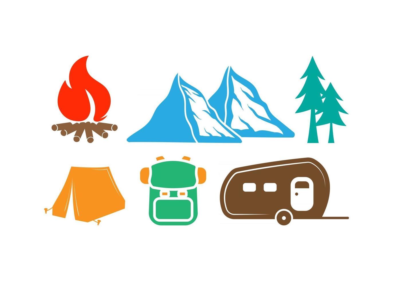 Ilustración de vector de plantilla de diseño de icono de camping aislado