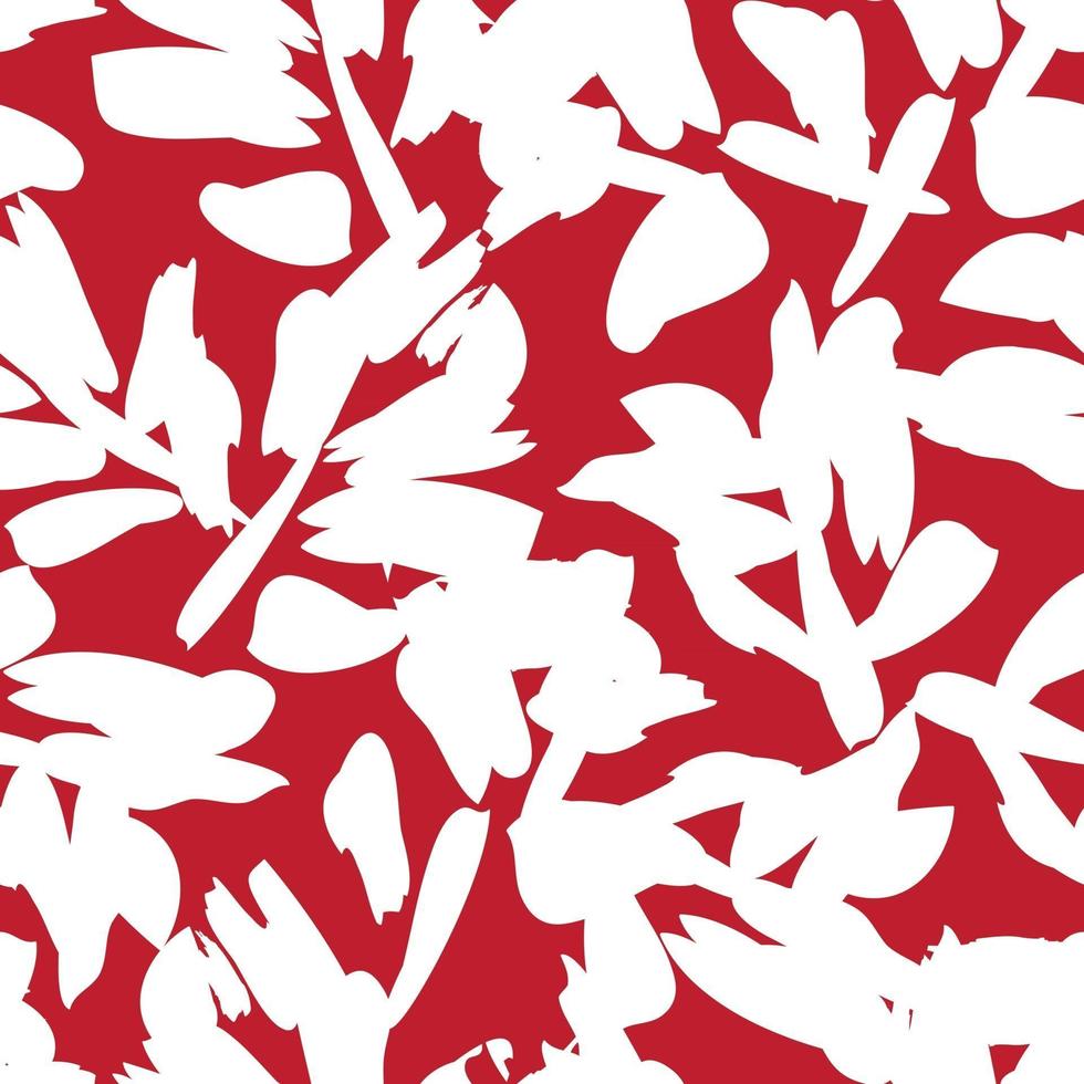 Red Floral Brush strokes Seamless Pattern Background vector