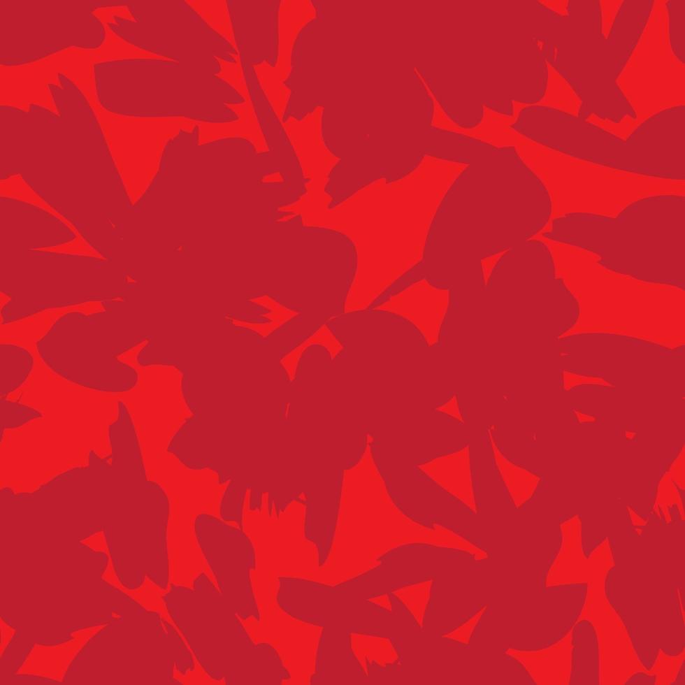 Red Floral Brush strokes Seamless Pattern Background vector