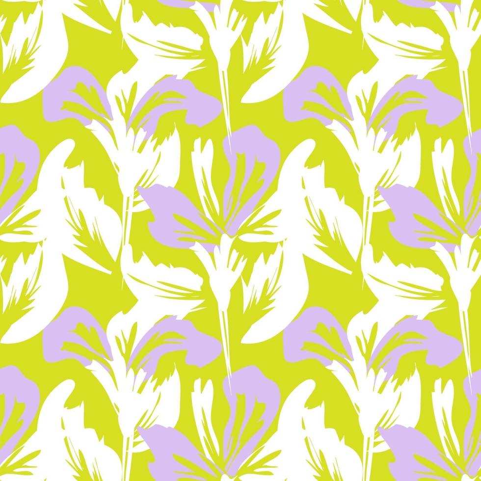 Yellow Floral Brush strokes Seamless Pattern Background vector