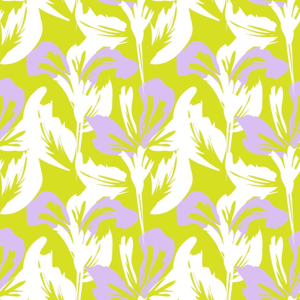 Yellow Floral Brush strokes Seamless Pattern Background vector