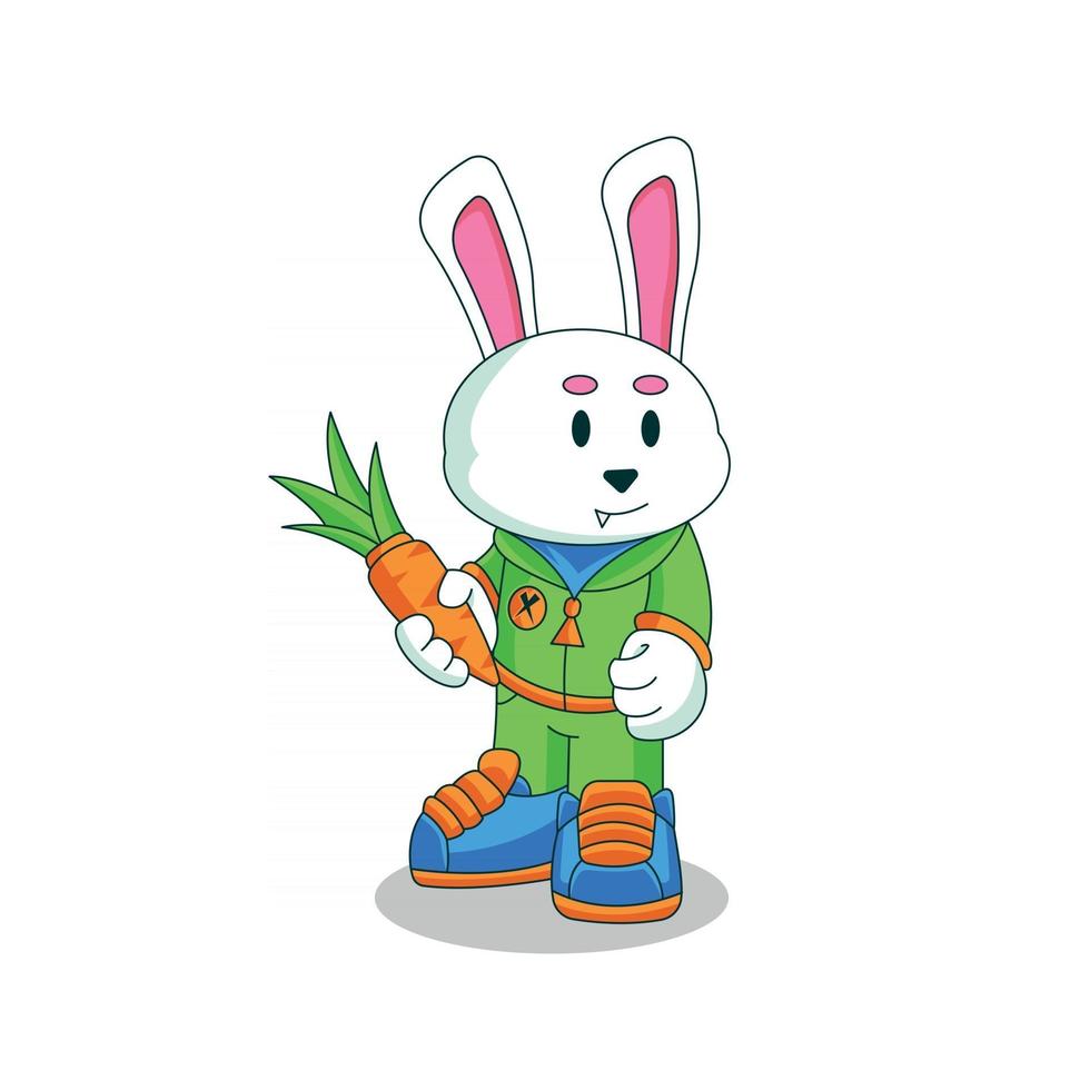 cute rabbit character design vector
