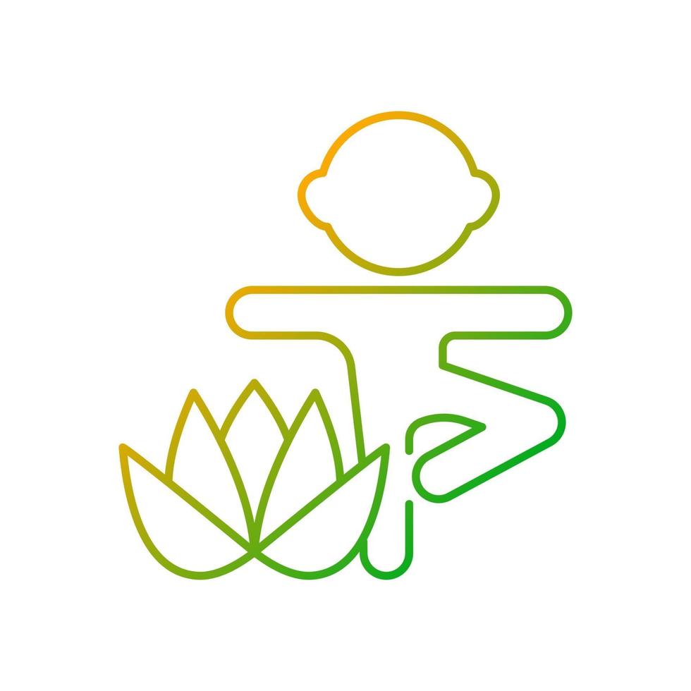 Kids yoga gradient linear vector icon