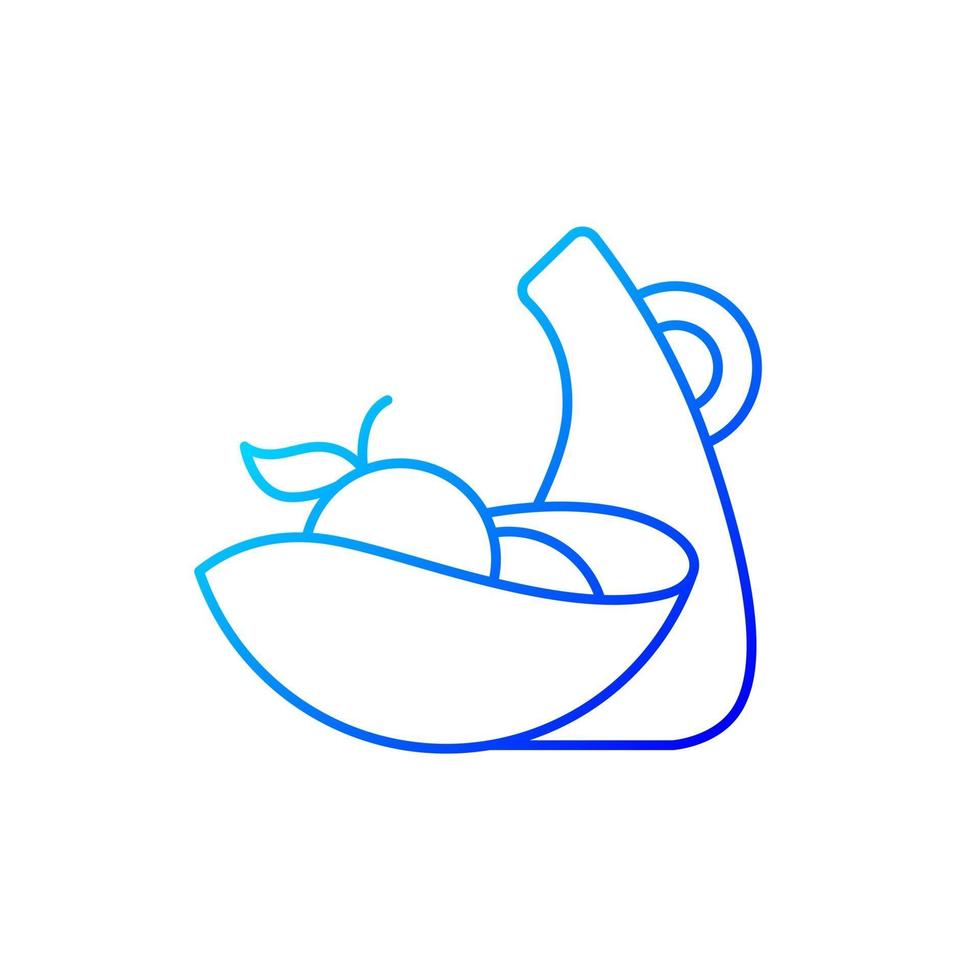 Irregular shape tableware gradient linear vector icon