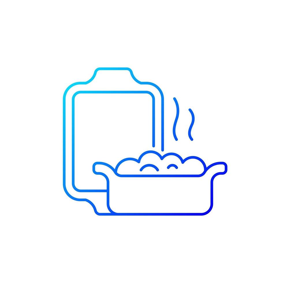 Ceramic oven dish gradient linear vector icon
