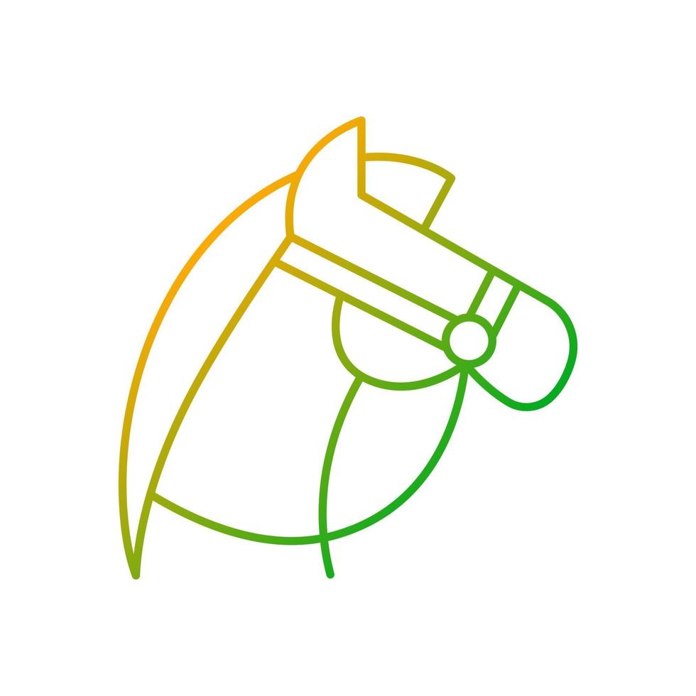 Horseback riding gradient linear vector icon