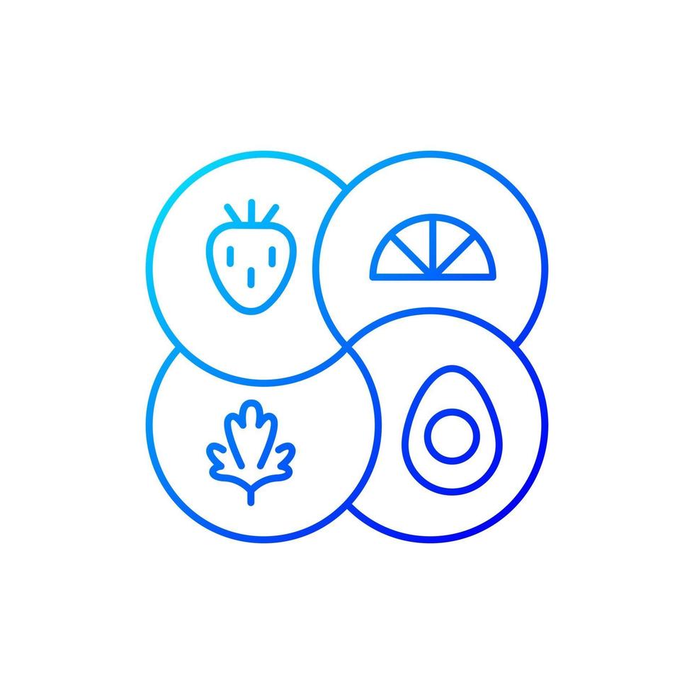 Sectional plate gradient linear vector icon