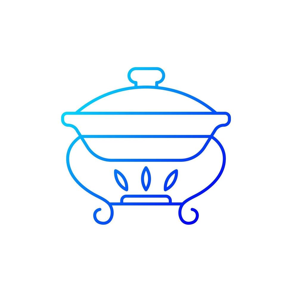 Warming tray gradient linear vector icon