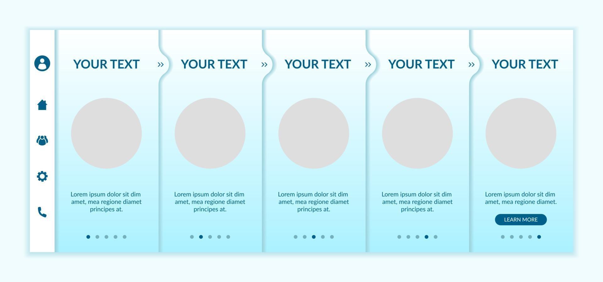 Educational presentations creating onboarding vector template