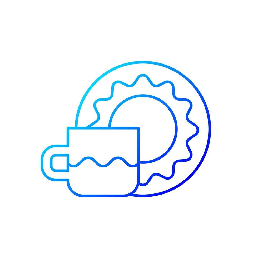 Cup and saucer set gradient linear vector icon