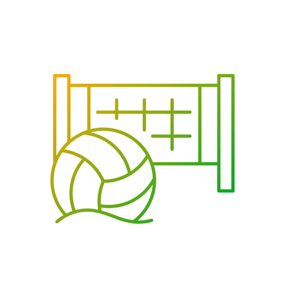 Beach volleyball gradient linear vector icon