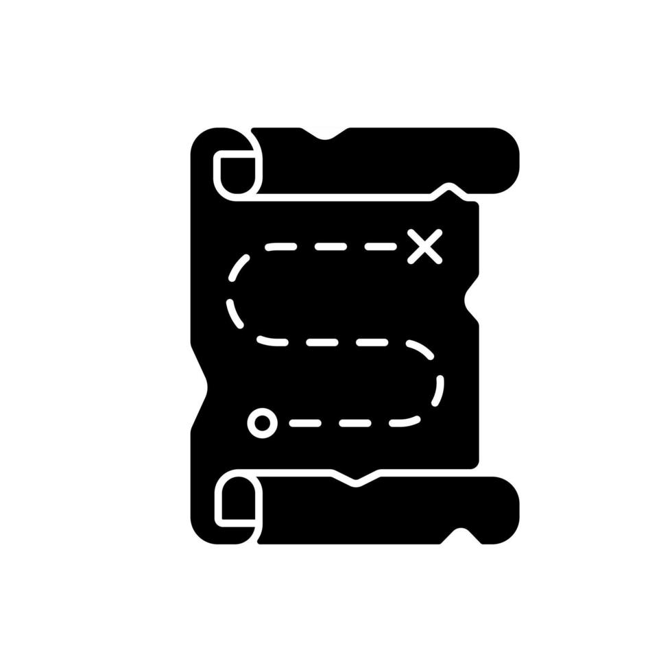 Map black glyph icon vector