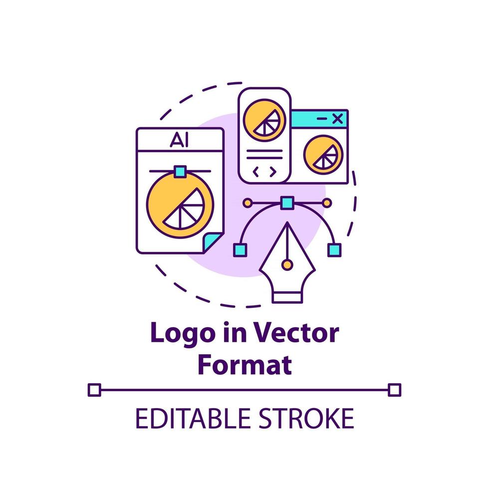 Logo in vector format concept icon