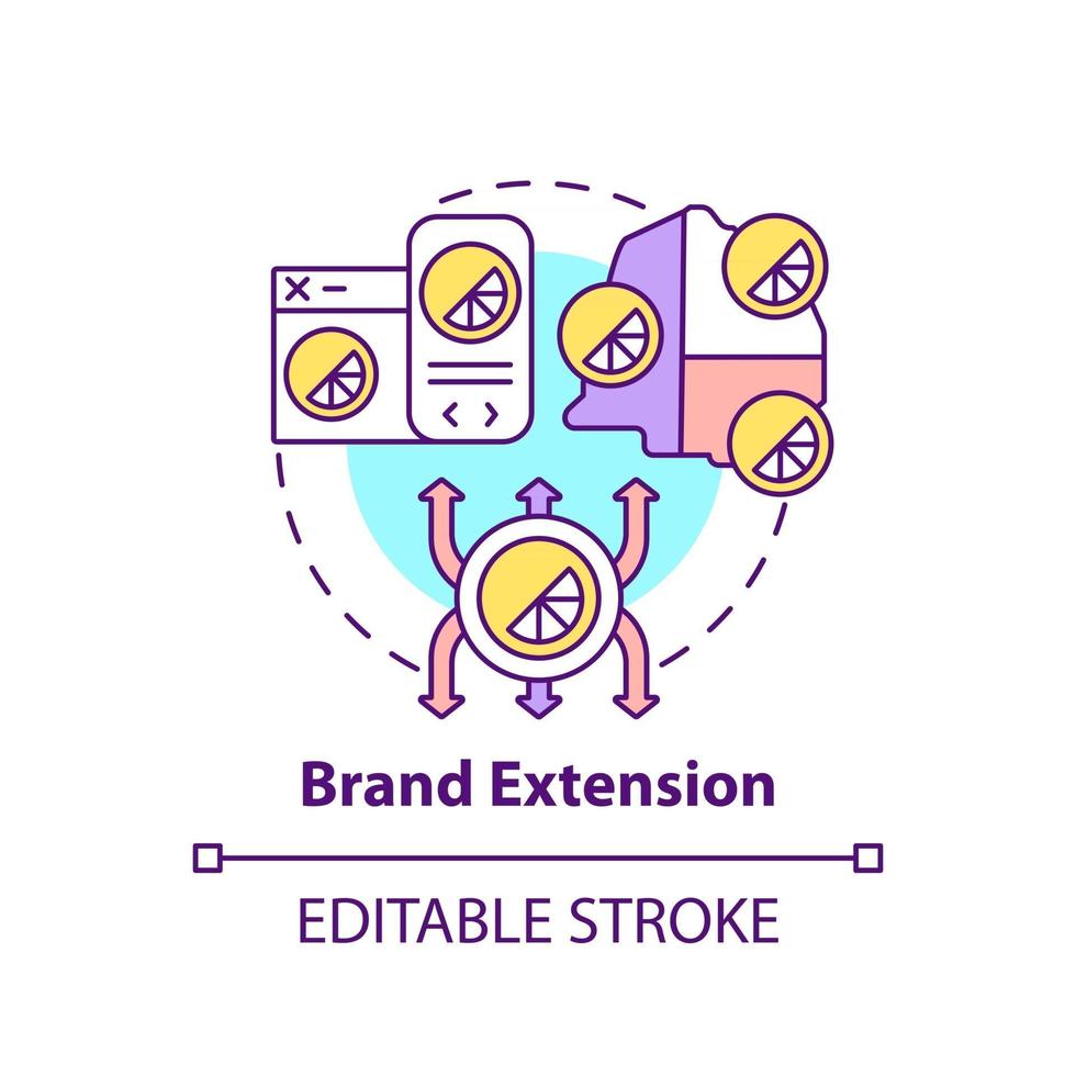 icono de concepto de extensión de marca vector