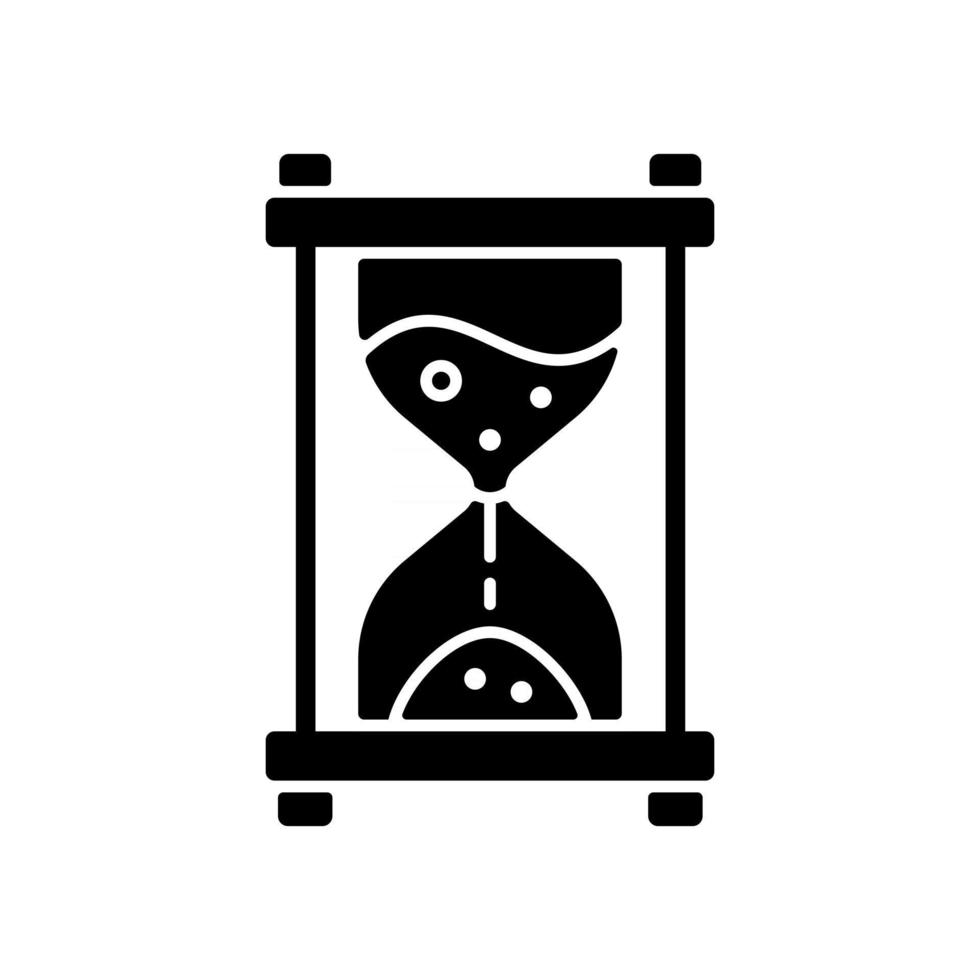 icono de glifo negro de reloj de arena vector