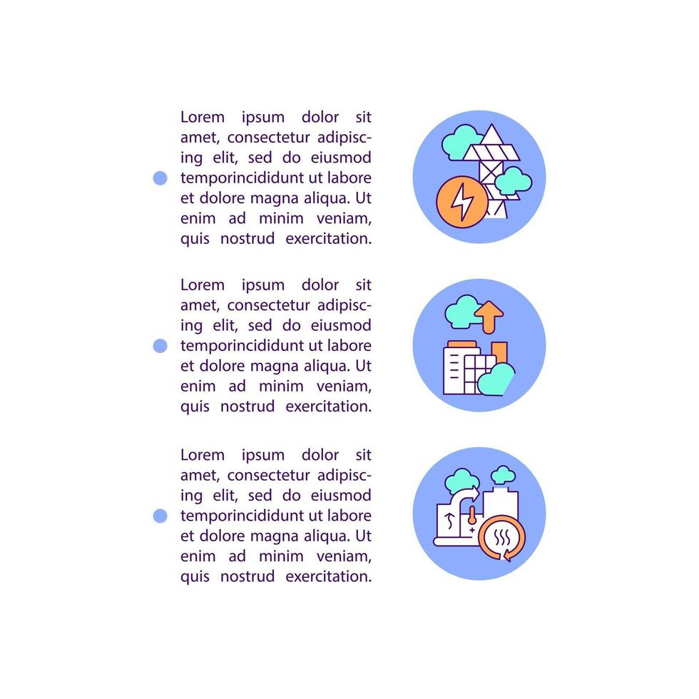 Electricity, heat production concept line icons with text vector