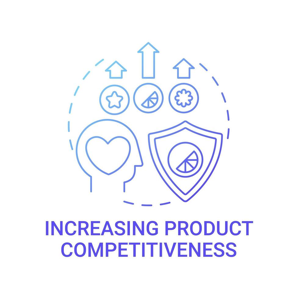 Increasing product competitiveness concept icon. Strong brand abstract idea thin line illustration. Encouraging product development. Achieve consumer preference. Vector isolated outline color drawing