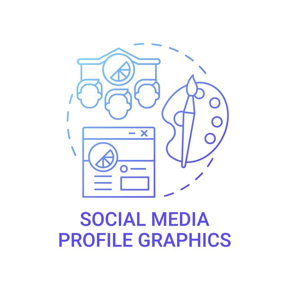 Social media profile graphics concept icon. Business branding abstract idea thin line illustration. Social media design modification. Increasing brand awareness. Vector isolated outline color drawing