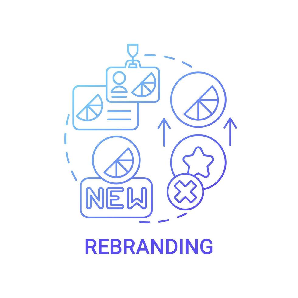 Rebranding concept icon. Brand change abstract idea thin line illustration. Connecting with new audience. Change in business plans. Rebranding company mission. Vector isolated outline color drawing