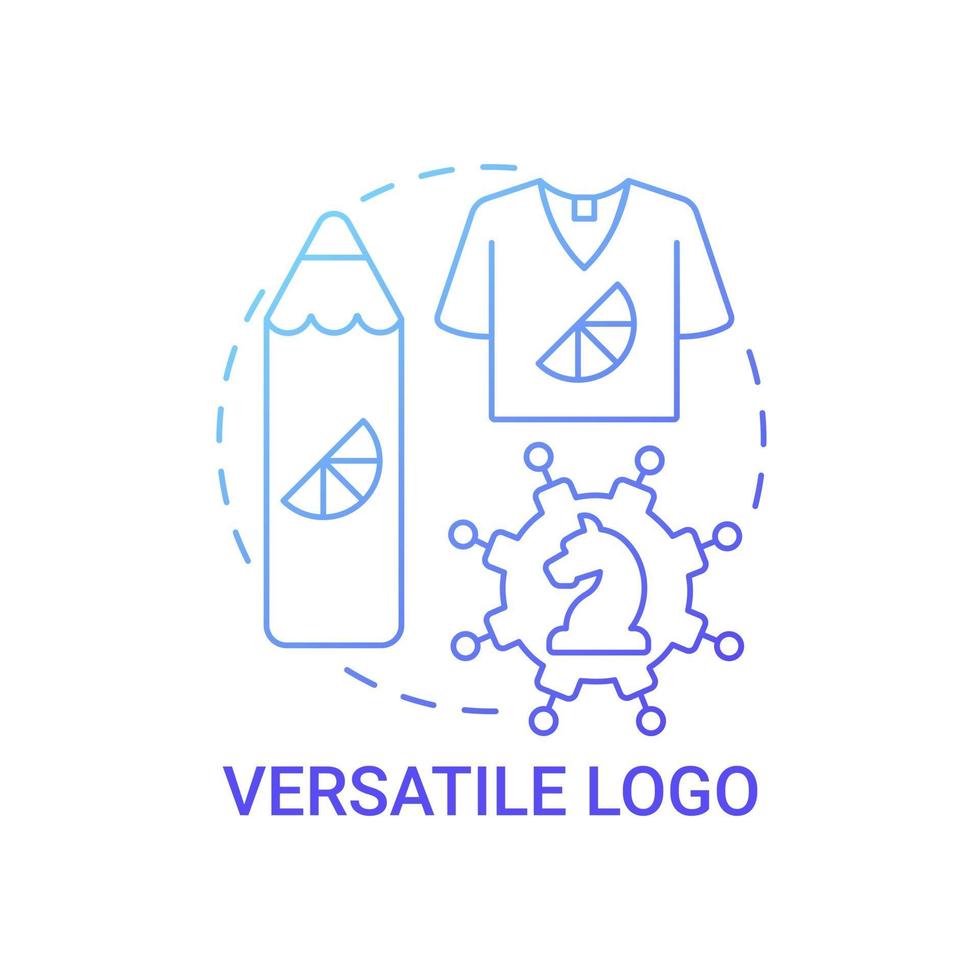 icono de concepto de logotipo versátil. diseño de logotipo idea abstracta ilustración de línea fina. logrando versatilidad. trabajando con cualquier color y fondo. dibujo de color de contorno aislado vectorial vector