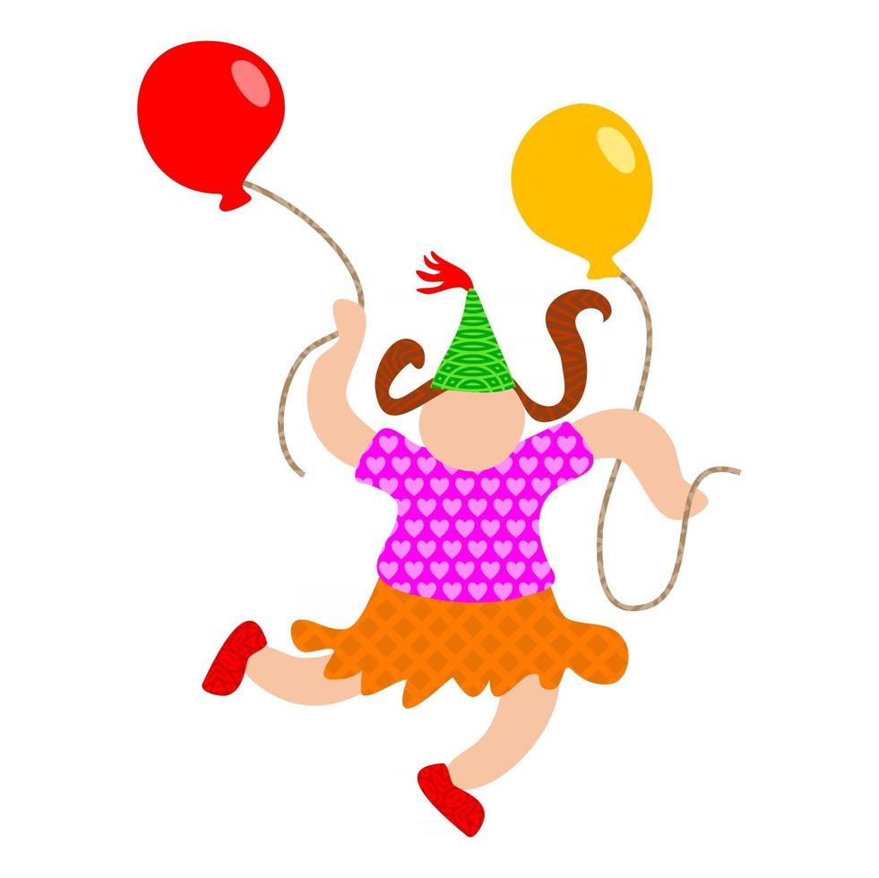 Birthday Party Balloon Girl vector