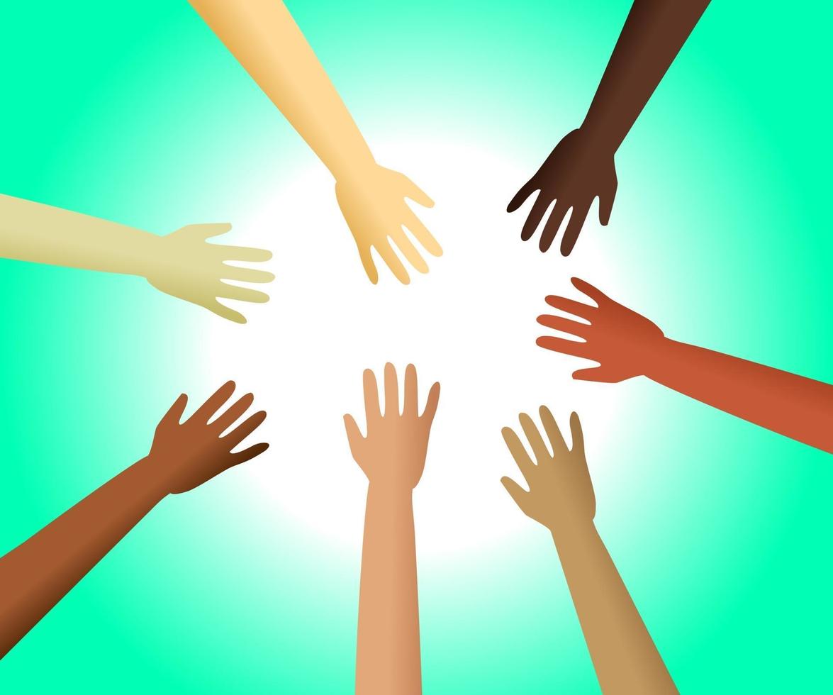 Diverse Community of Hands vector