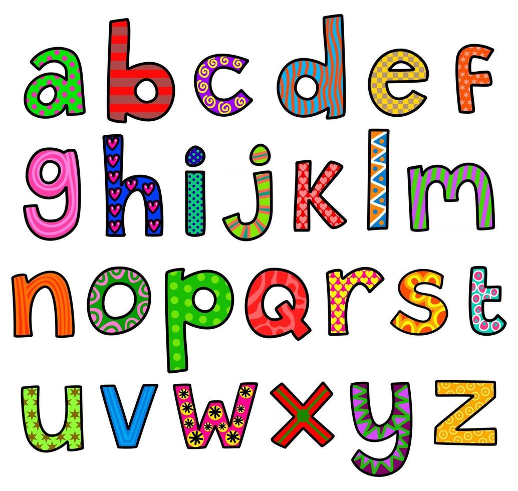 letras del alfabeto del doodle vector