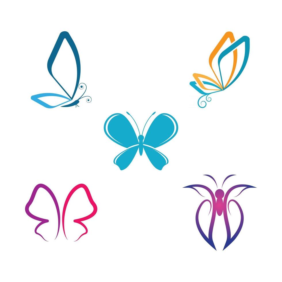 Beauty butterfly logo images vector