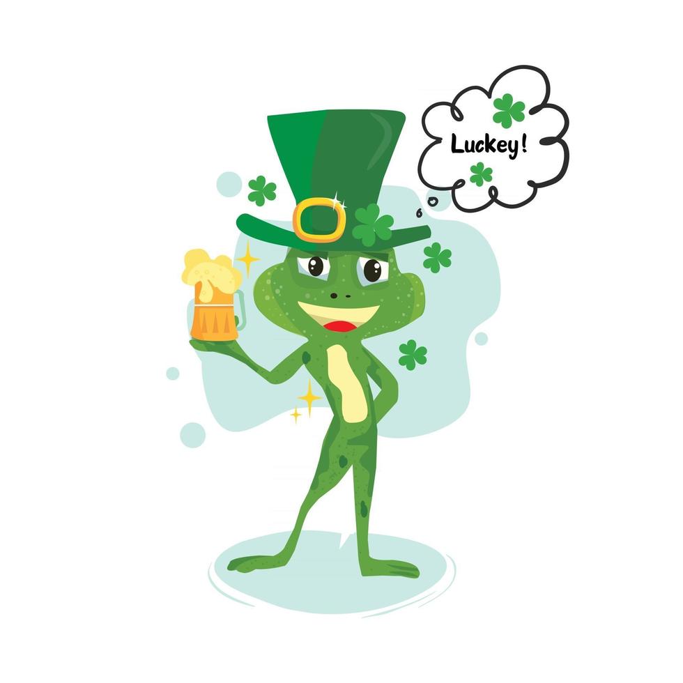 Froge Leprechaun St Patricks Day Cartoon Character vector