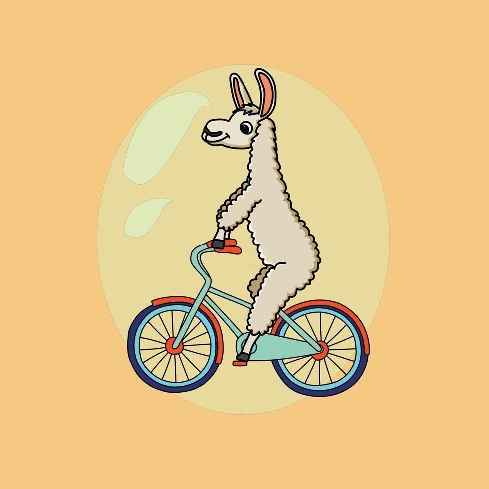 Cute cartoon sloth ride cycle vector