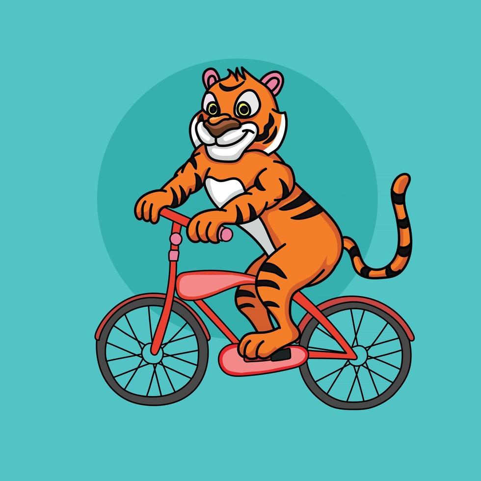 Cute Tiger Riding vector
