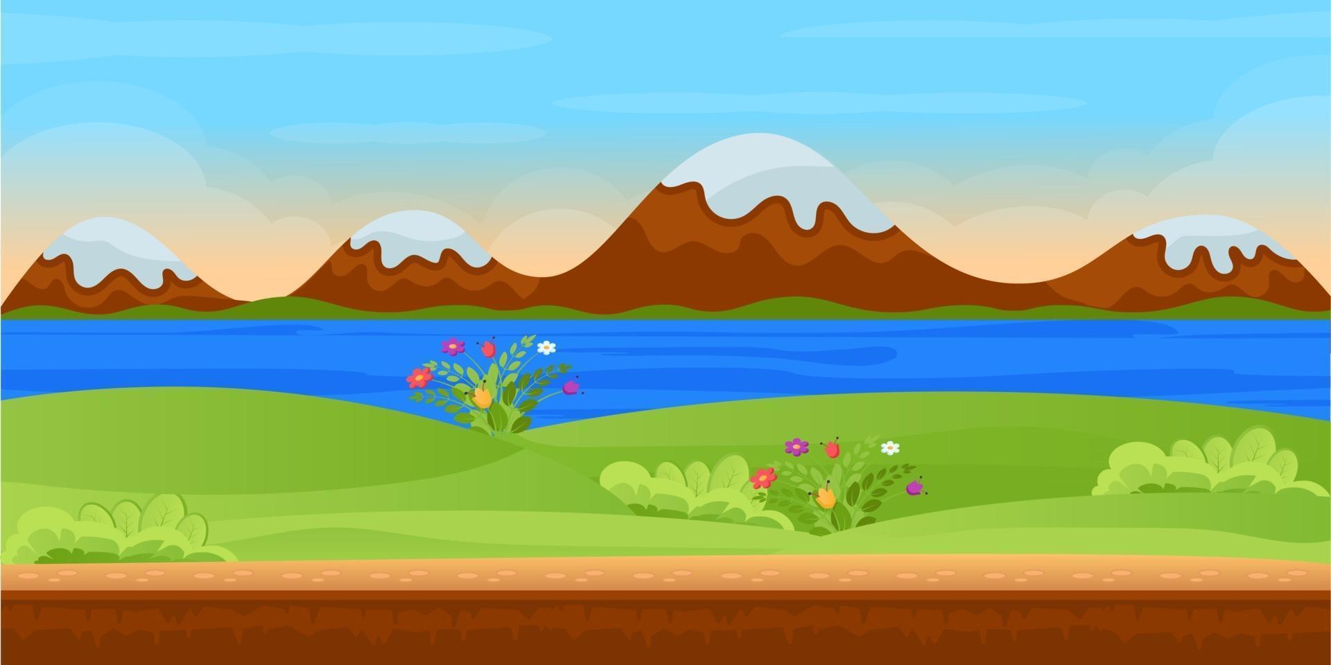 fondo de juego de paisaje vector