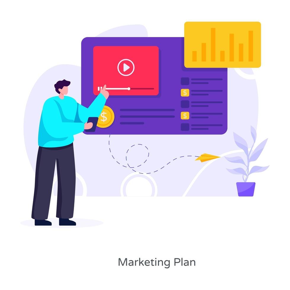 plan y estrategia de marketing vector