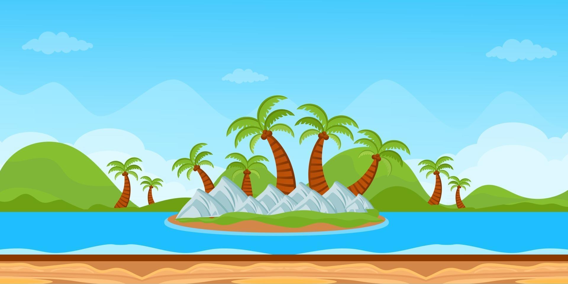 Island Game Background vector