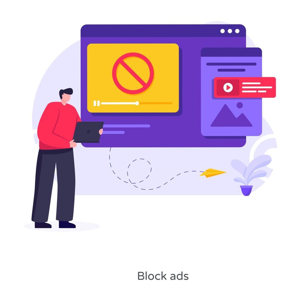 Block Ads Prohibited vector