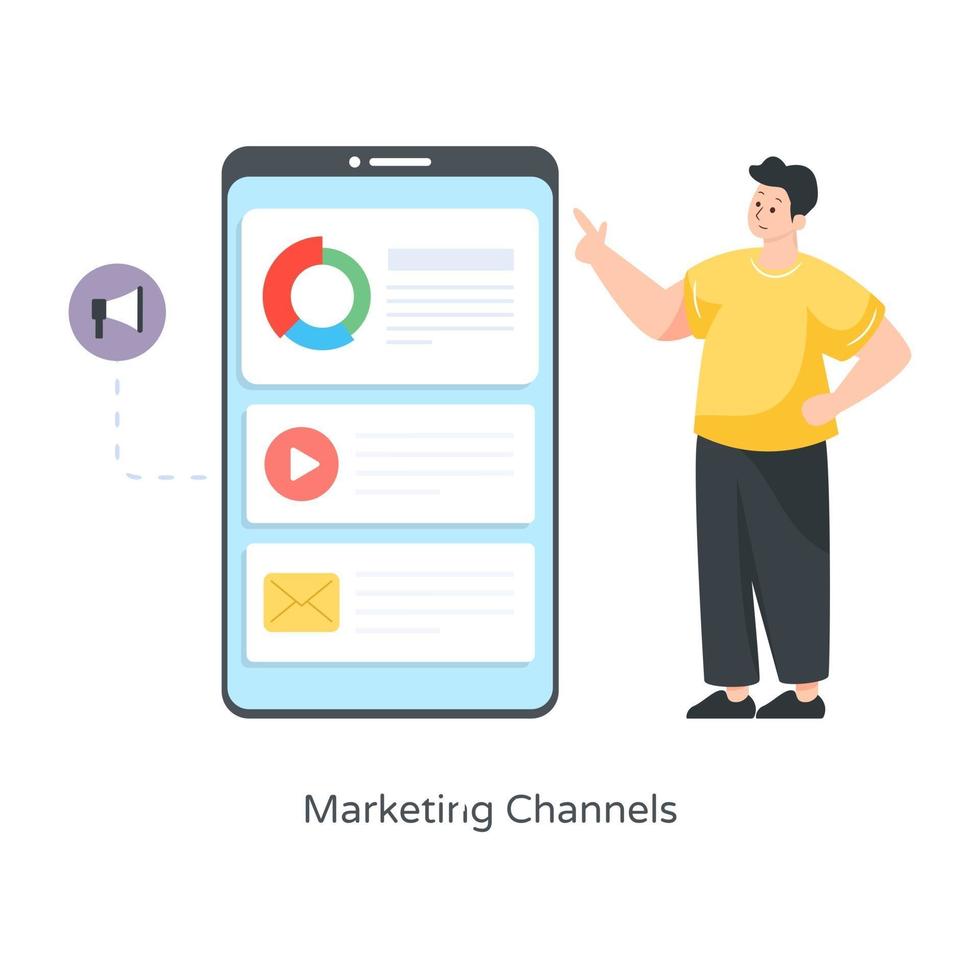Trendy Marketing Channels vector