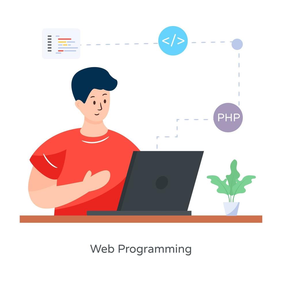 programación y gestión web vector