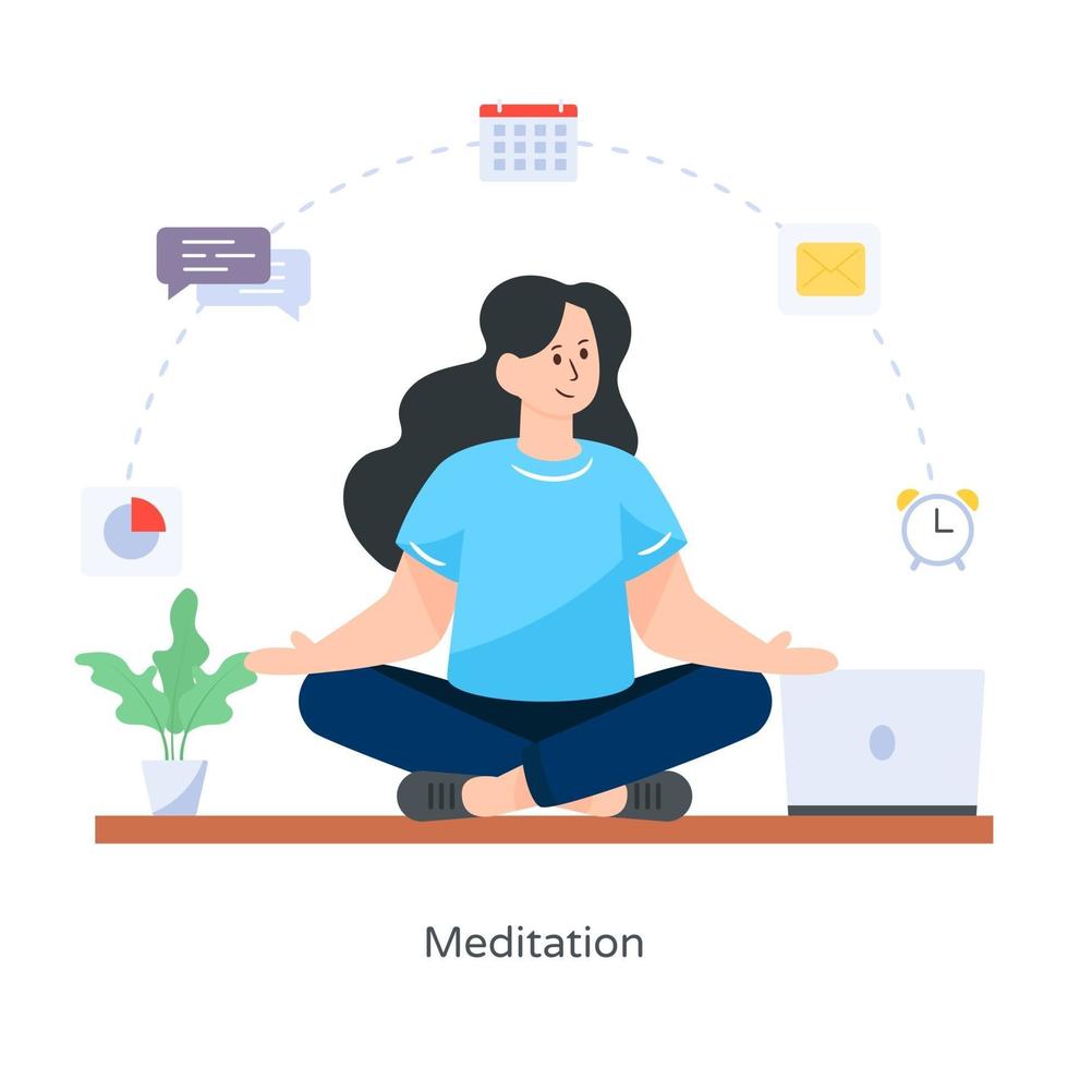 meditación y relajación vector