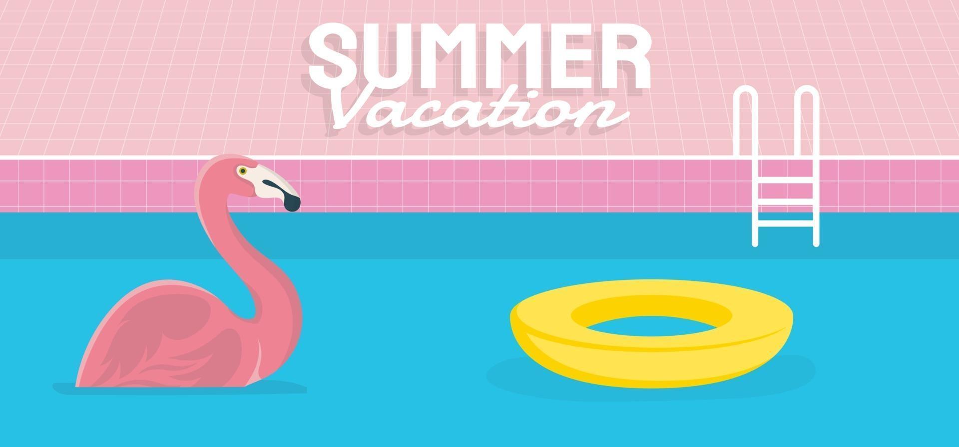 Summer template for banner, social media, greeting card. vector illustration