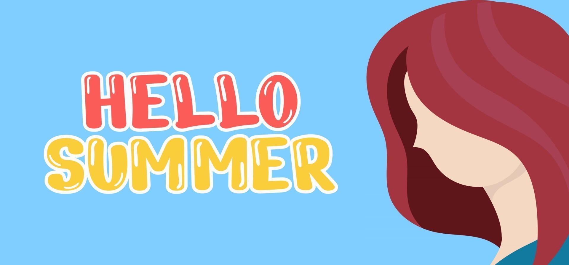 Hand draw illustration of Summer greeting banner. vector