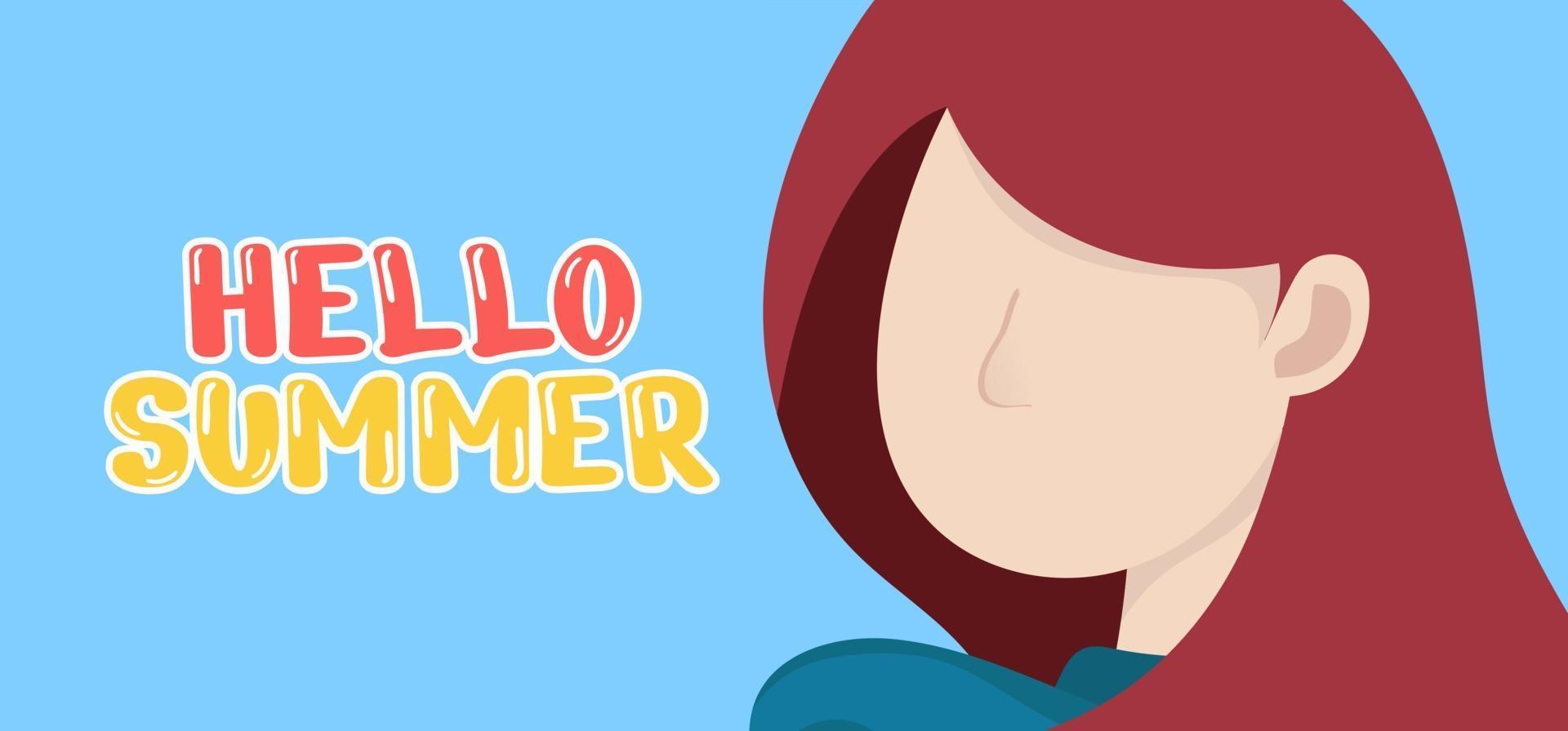 Dibujar a mano ilustración de banner de saludo de verano. vector