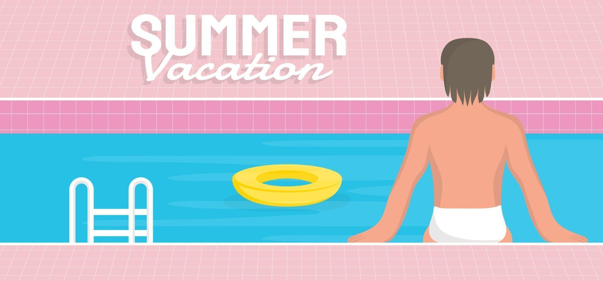 plantilla de verano para banner, redes sociales, tarjeta de felicitación. ilustración vectorial vector
